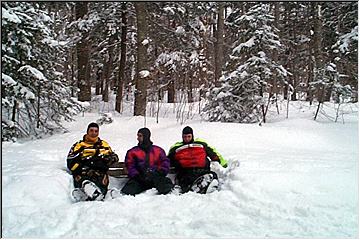 Three guys on a bench