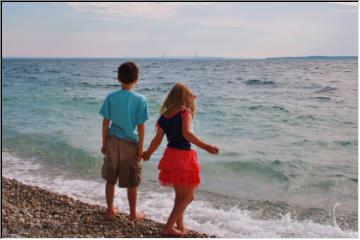 Siblings on vacation